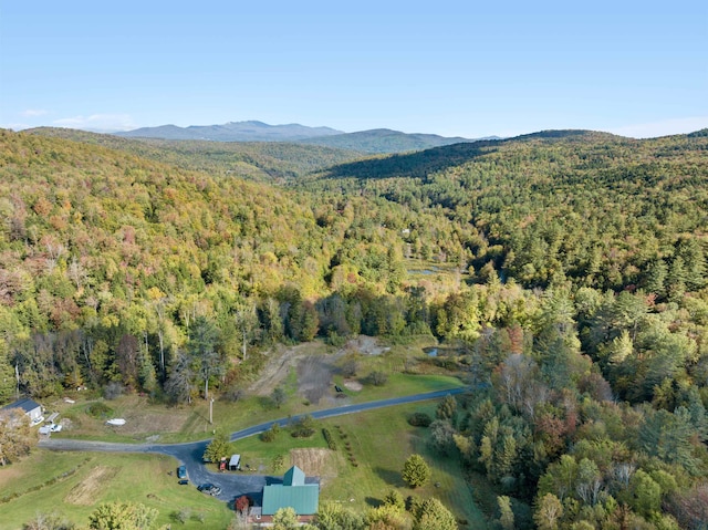 aerial view featuring a mountain view