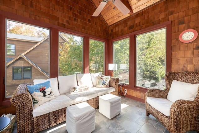 16 Crooked Mountain Rd, Lincoln, NH 03251 - sunroom with stone tile floors and wood ceiling