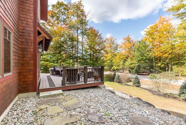 16 Crooked Mountain Rd, Lincoln, NH 03251 - view of yard featuring a wooden deck