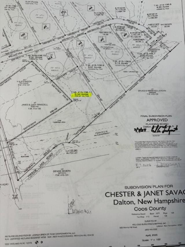 LOT11 Mirror Lake Rd, Dalton NH, 03598 land for sale