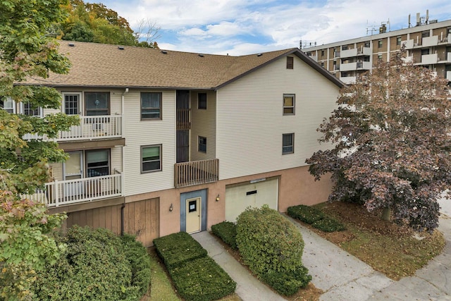 view of property with a garage