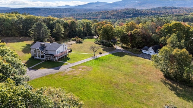 drone / aerial view with a mountain view