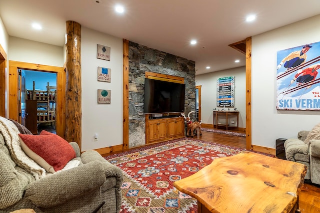 living room featuring hardwood / wood-style floors