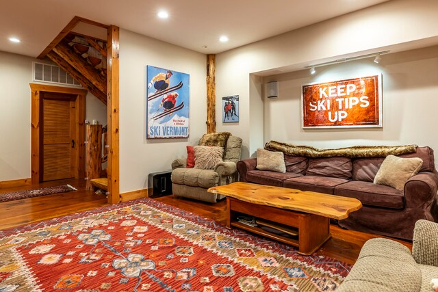 living room featuring hardwood / wood-style floors