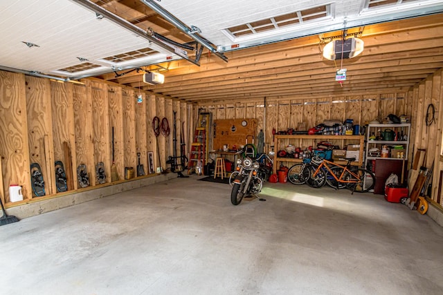 garage featuring a garage door opener