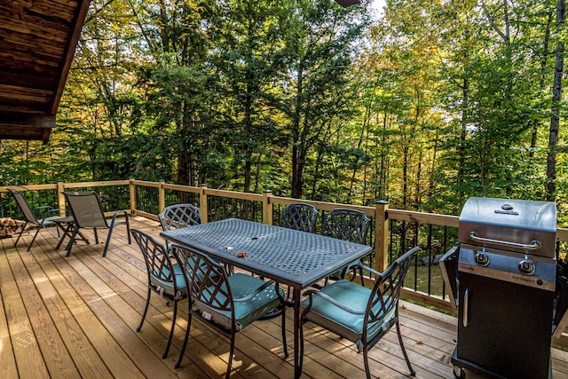 deck featuring area for grilling