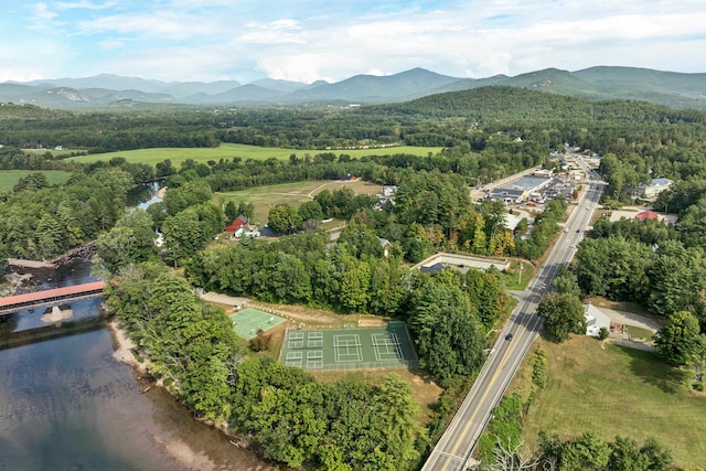 aerial view featuring a mountain view