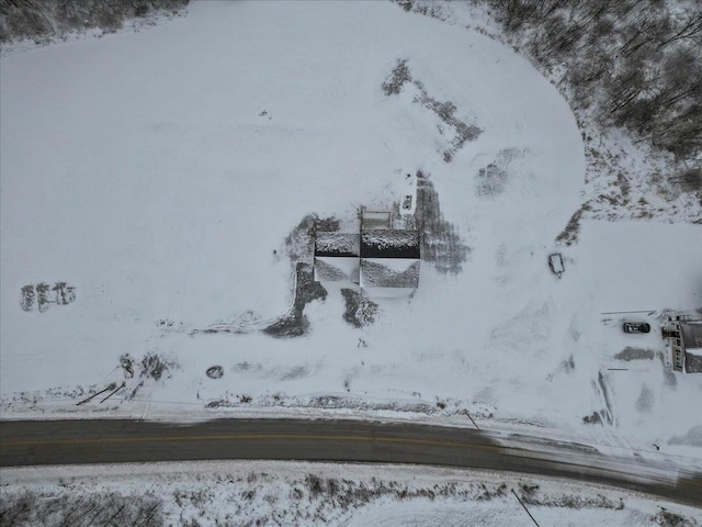 view of snowy aerial view