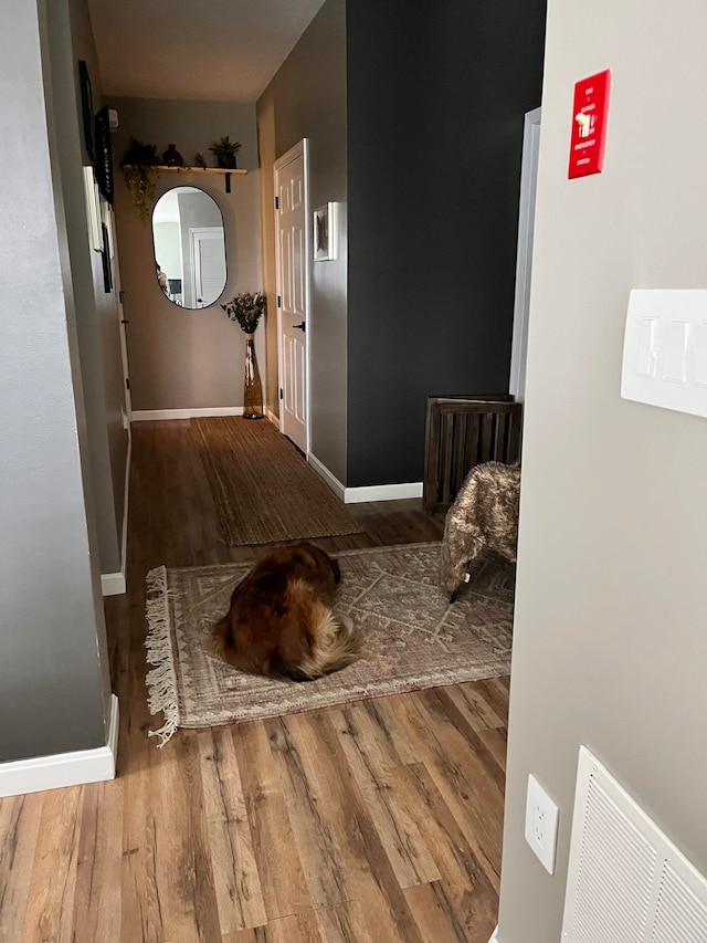 hall featuring hardwood / wood-style flooring