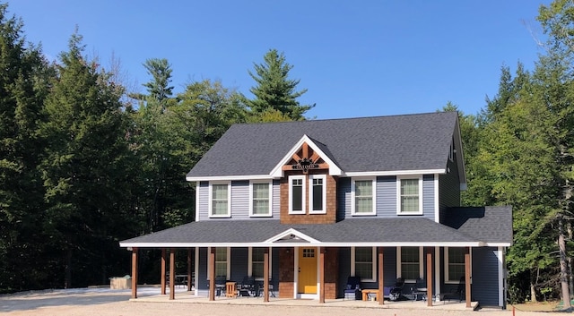 view of front of home with covered porch