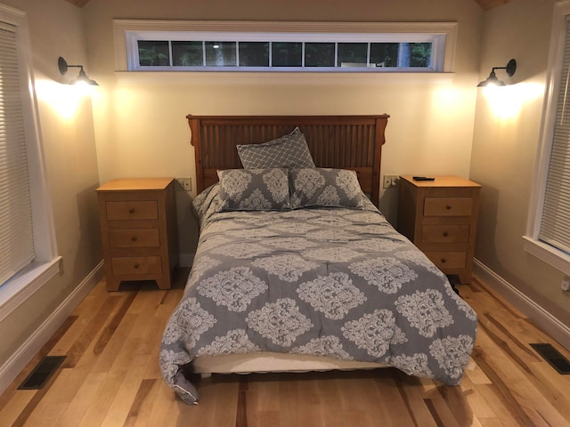 bedroom featuring light hardwood / wood-style floors