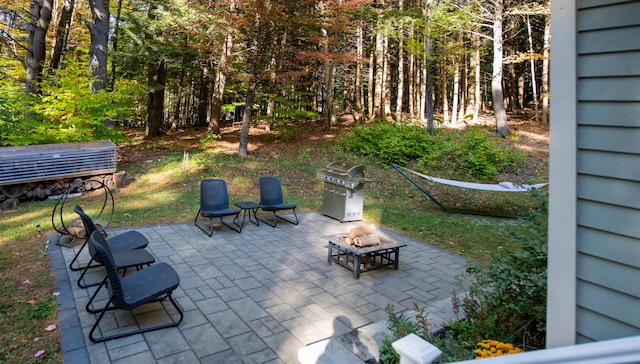 view of patio / terrace featuring a grill