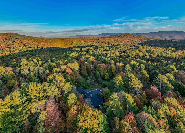 bird's eye view with a mountain view