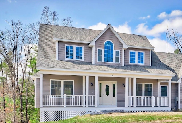 view of front of home with a porch