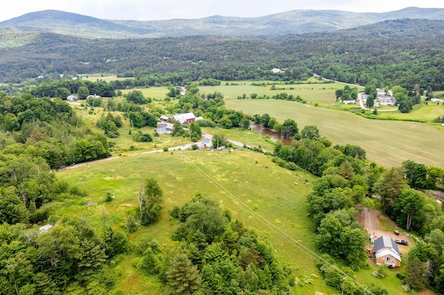 birds eye view of property featuring a mountain view