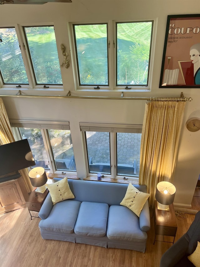 sitting room featuring hardwood / wood-style floors