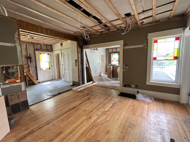 foyer entrance with wood-type flooring