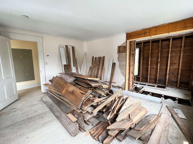 miscellaneous room featuring light hardwood / wood-style floors