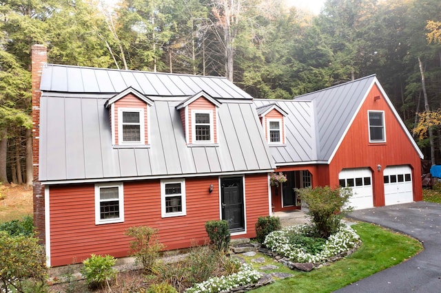 view of front of house with a garage