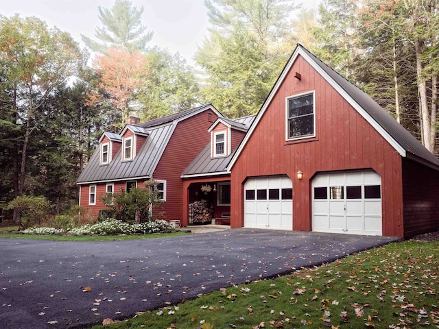 view of front facade with a garage