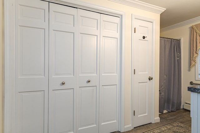 closet with baseboard heating