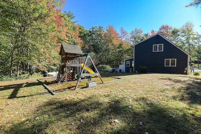 view of yard featuring a playground