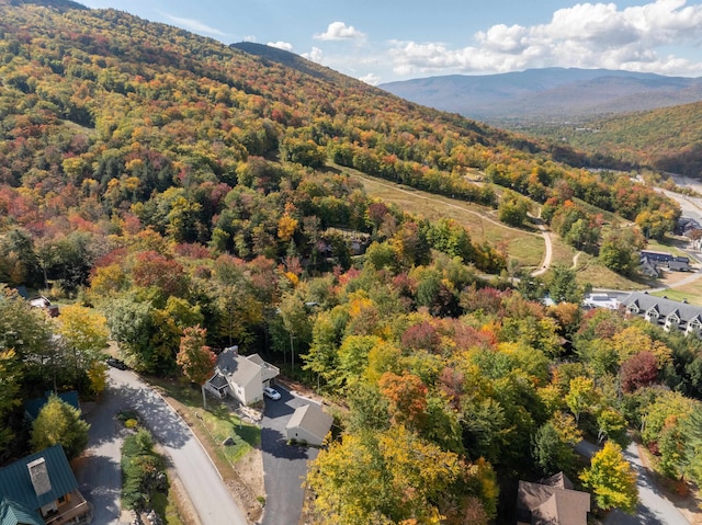 bird's eye view featuring a mountain view