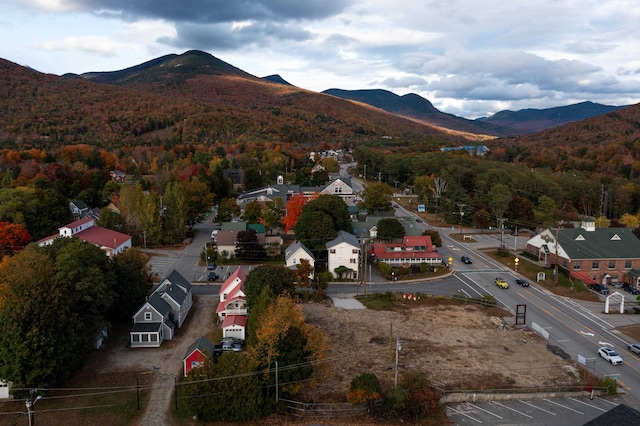 aerial view with a mountain view