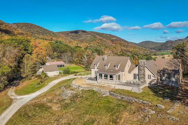 aerial view featuring a mountain view