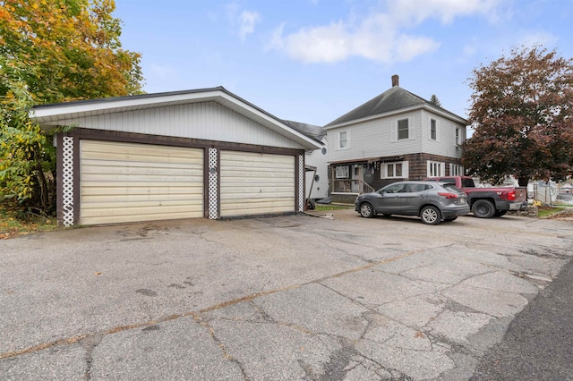 exterior space featuring a garage