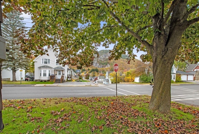 view of road featuring a mountain view