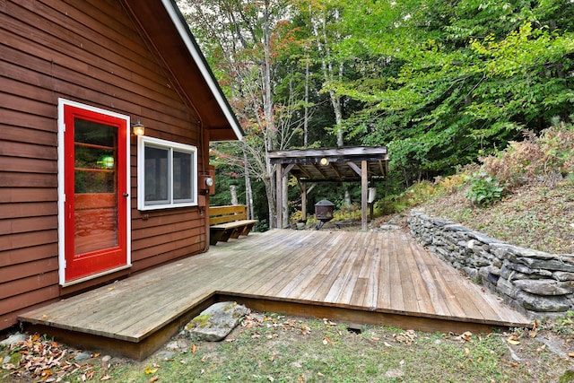 wooden deck with a pergola