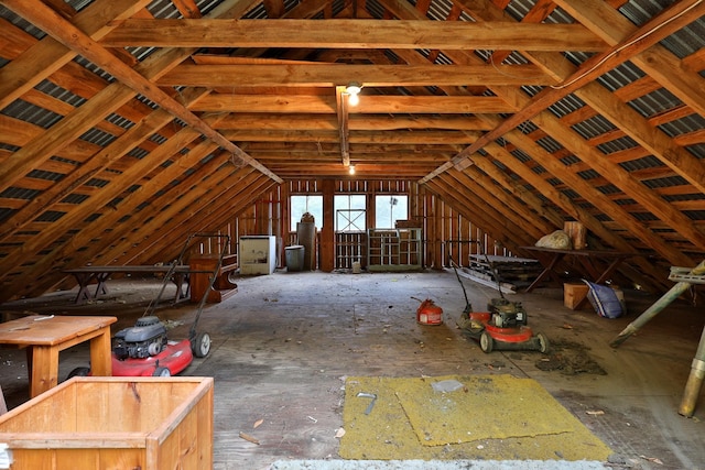 view of attic