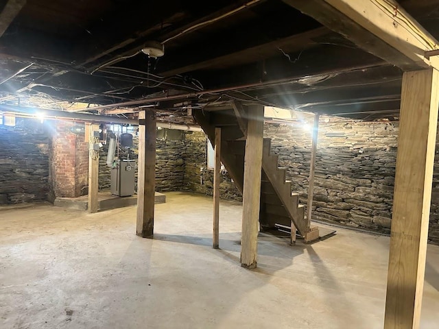 view of unfinished below grade area