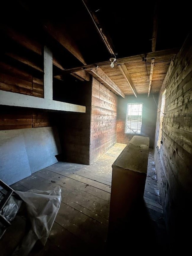 view of unfinished below grade area