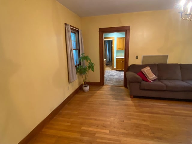 living room featuring light hardwood / wood-style floors