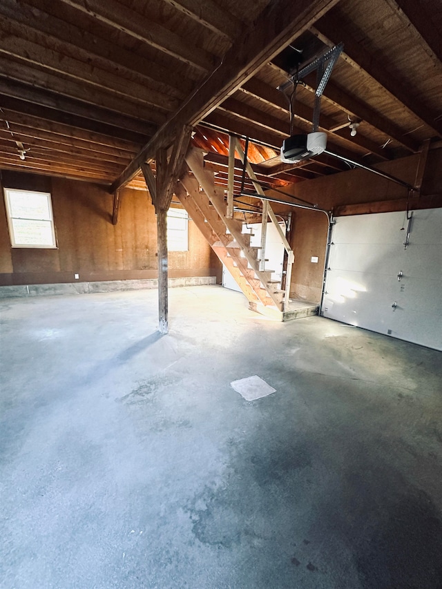 garage featuring a garage door opener