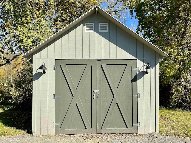 view of shed