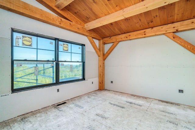 additional living space featuring vaulted ceiling