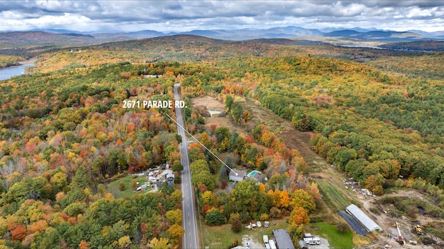 bird's eye view with a mountain view