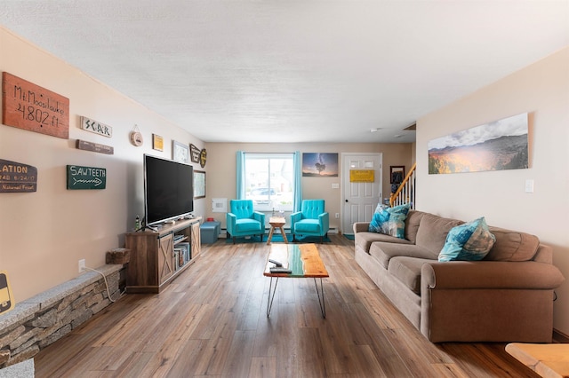 living room featuring wood-type flooring