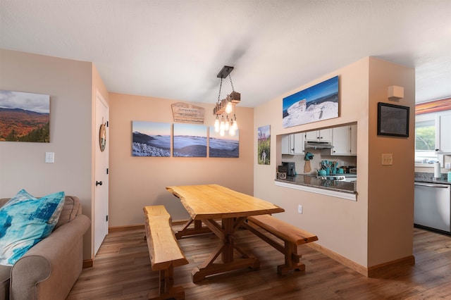 dining room featuring wood-type flooring