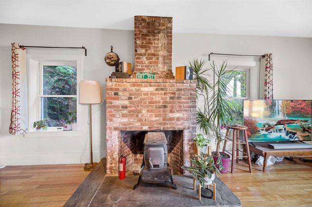 sitting room featuring hardwood / wood-style flooring