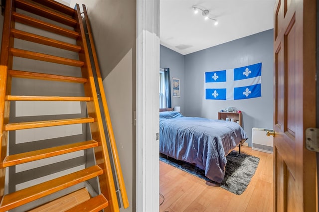 bedroom featuring light hardwood / wood-style floors