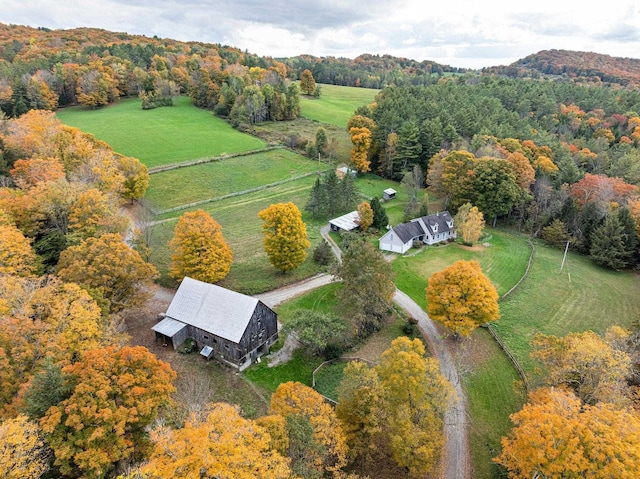 bird's eye view featuring a rural view