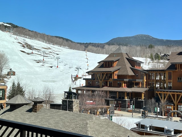 exterior space featuring a mountain view