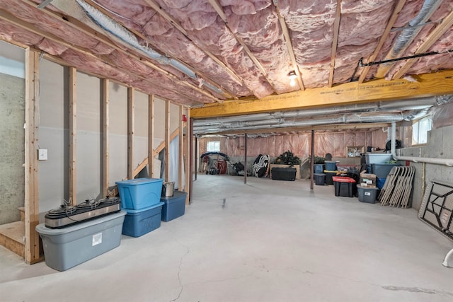 basement with a wealth of natural light