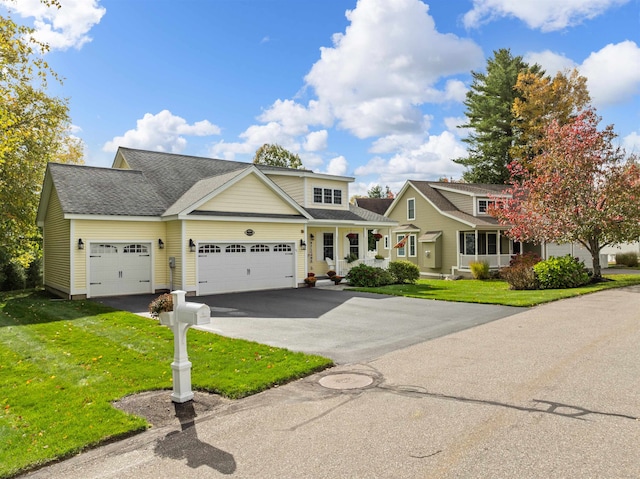 view of front of home with a front yard