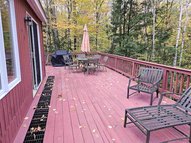 deck featuring grilling area