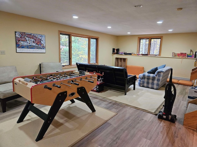 playroom featuring light hardwood / wood-style flooring